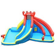 Costway OP70400 Inflatable Water Slide Crab Dual Slide Bounce House Splash Pool - Black