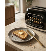 TeraFlex Smart 2-Slice Toaster with 6-Inch Touchscreen, 7 Bread Presets, 7 Browning Levels, Extra-Wide 1.5-Inch Slots, Mute Mode, Piano-Black Finish
