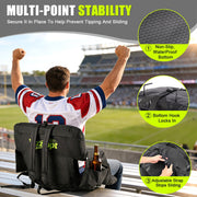 HUSGW Stadium Grandstand Seat, 2 Pcs, Adjustable Backrest with Lumbar Pillow, Double Armrests, Multifunctional Storage, Portable Foldable Outdoor Chair