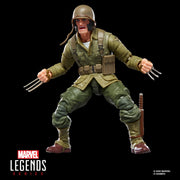 Hasbro Marvel Legends Wolverine WWII Logan 6-Inch Action Figure with 7 Accessories, Blue and Yellow, Comics-Inspired Design, G0820