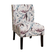 Roundhill Furniture Capa Print Fabric Armless Contemporary Accent Chair, Purple Floral