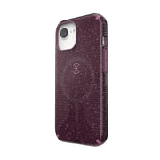 Speck CandyShell Grip iPhone Case with Dual-Layer Protection, MagSafe Compatible, Plumberry Glitter