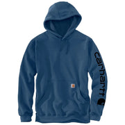 Carhartt Loose-Fit Midweight Logo Hoodie for Men, Deep Ocean Heather, XL