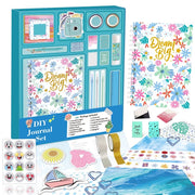 GoXteam DIY Journal Kit for Girls, Scrapbook & Diary Supplies Set, Blue