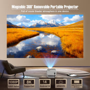 Magcubic L018 Projector, Native 1080P with 4K Support, 650 ANSI Lumens, WiFi 6, Bluetooth 5.4, Auto Focus, Auto Keystone Correction, Voice Control