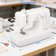 BCOOSS Mechanical Sewing Machine, Beginner Friendly, 45 Built-in Stitches, Dual Needle, Dual Speed, White, UFR-818