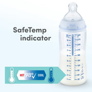 NUK Simply Natural Glass Baby Bottle, 4oz, 3-Pack, Anti-Colic Vent, Medical-Grade Silicone Nipple, BPA-Free, 69632