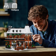 BuildingBoat Bailey House Building Blocks Kit, 1549 Pieces, Wonderful Life Christmas Theme, Brown