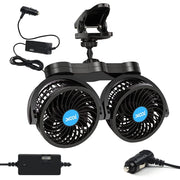 Enloy XOOL-CZFS01 12v Electric Auto Cooling Fan For Backseat, Black