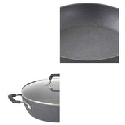 Bialetti Impact 10-Piece Textured Aluminum Cookware Set, Gray, Nonstick Pots and Pans with Lids, Oven-Safe up to 400F, 07559