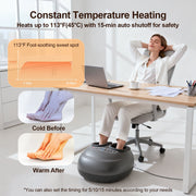 Qi-EU Shiatsu Foot Massager with Heat, Adjustable Air Compression, Six Massage Techniques, Remote Control, Black
