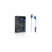 Tech2 TBT2608BL Athlete Sport Bluetooth Wireless Earbuds with Reflective Cable, Built-in Microphone, Medium Fit, Blue