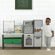 Delta KT86587GN-1632 Children Gourmet All-in-One Corner Play Kitchen Playset, Grey