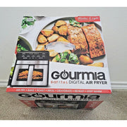 Gourmia 8 Qt Digital Air Fryer with Window and Light, Black Stainless, 7 One-Touch Functions, 450F Cooking, NC6232432
