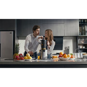 Laudlife 20251113XMZJ Cold Press Masticating Juicer, 5.4 in Large Feed Chute, 150W Motor, Ultra Quiet, BPA Free, Easy Clean, Gray