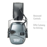 Howard Leight R-02532 Impact Sport Electronic Earmuffs with Auxiliary Input - Metallic Grey