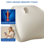 Skechers Memory Foam Lumbar Support Cushion, Tan, Universal Fit, 25CU15