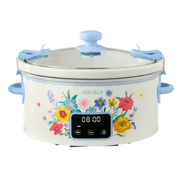 The Pioneer Woman PW8400778514-7 6 Qt Digital Slow Cooker with Locking Lid, Brilliant Blooms