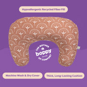 The Boppy Company Nursing Pillow, Ergonomic Semicircular Design, Supportive Recycled Polyester Fill, Water-Repellant Washable Cover, Clay Boho Arches
