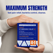 Cadence OTC 4-in-1 Urinary Tract Infection Emergency Relief Kit with Test Strips, Maximum Strength Pain Relief, Infection Control Tablets, pH Power Flush