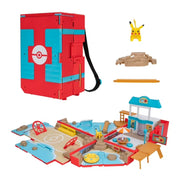 Jazwares PKW4464 Pokemon Carry Case Beach Battle Playset - Portable Transforming Backpack with 2-inch Pikachu Figure