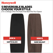 Honeywell Blufton 52 Inch Traditional Black Indoor Outdoor Ceiling Fan with Reversible Blades, Frosted Glass Light Kit, Three-Speed Motor, 4-Inch Downrod