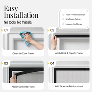 CSS, Inc. 02006 Hands Free Instant Mesh Guard Screen Door Single & Sliding Door Magnetic Closure