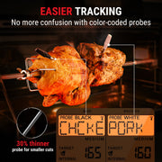 ThermoPro TempSpike XR Wireless Meat Thermometer with 2 Ultra-Thin Waterproof Probes, Signal Extender, Large Digital Display, Black, TP863BW