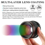 JINTU 85mm f1.8 Manual Focus Prime Telephoto Portrait Lens for Canon EF and EF-S Cameras, Black