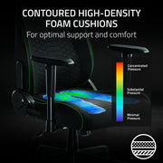 Razer Iskur V2 X Computer Gaming Chair with Built-In Lumbar Support, Widened Seat Base, High-Density Foam Cushions, Adjustable 152 Recline, 2D Armrests, Plush Fabric Finish, L33T Edition, RZRSC2025