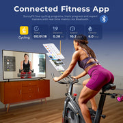 Sunny Health & Fitness SF-B122955 Indoor Exercise Bike with Device Mount and Optional Exclusive SunnyFit App Bluetooth Connectivity
