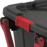 Sterilite 1469-90 Plastic 40 Gallon Wheeled Industrial Tote Black Set of 2
