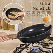 Carote 21-Piece Ceramic Cookware Set with Detachable Handles, Nonstick, Induction Compatible, Black, 5329872162