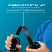 Gumdrop Cases DropTech On-Ear Wired Headphones, Black, Chew-Proof Tangle-Free 3.5mm Cord, Adjustable Headband, Rugged Drop-Tested for Kids