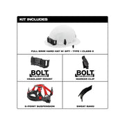 Milwaukee 48-73-1123 Bolt Yellow Full Brim Hard Hat w/6pt Ratcheting Suspension (USA) - Type 1, Class E