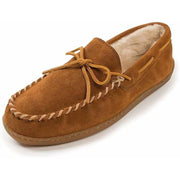 Minnetonka Men's Pile Lined Hardsole Moccasin Slippers, Charcoal, Size 11, 3907-010