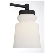 Meridian Trade Winds Faye 3-Light Bathroom Vanity Light, Brushed Nickel Finish, Milk Glass Shades, 24 in, M80058BN