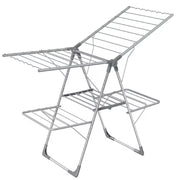 Sakugi Clothes Drying Rack, 2-Tier Foldable Laundry Rack with 32 Rustproof Rods, Freestanding, Gray, 55 x 22.8 x 36.5 in