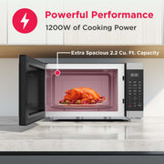 Frigidaire Countertop Microwave Oven, 2.2 Cu Ft, 1200 Watt, Stainless Steel, EMW2200