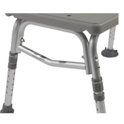 Plastic Tub Transfer Bench with Adjustable Backrest, Gray