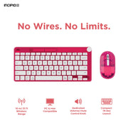 Incipio Translucent Slim Wireless Keyboard and Mouse Combo, 2.4 GHz Wireless, Compact Layout, Multimedia Controls, Ergonomic Design, Irisdescent