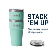 YETI Rambler 20 oz Stackable Insulated Tumbler, Stainless Steel, Vacuum Insulated, MagSlider Lid, Seafoam