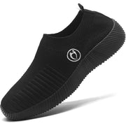 HAJINK Women's Breathable Lightweight Slip-On Sneakers, Size: 7, Black, Casual Sports Shoes