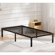 EDX WMVI-BF-3611 Twin Bed Frame, Heavy Duty Metal Platform, 14 Inch Under-Bed Storage, No Box Spring Needed, Black