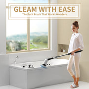 YKYI Electric Spin Scrubber with 8 Interchangeable Brush Heads, 3-Speed Settings, Voice Broadcast, Adjustable Telescopic Handle