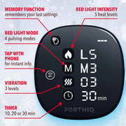 FORTHiQ Red+ Knee Massager with Dual-Wavelength Red Light Therapy, Heat and Vibration, Cordless Adjustable Brace, Gray, FQ-850