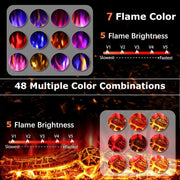 Waleaf 23 Inch Electric Fireplace Insert with LED Multicolor Realistic Flame, Adjustable Brightness and Speed, Remote Control, 5120 BTU Heating