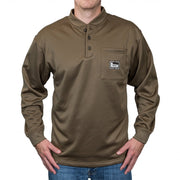 Banded Tec Fleece Henley Shirt - Spanish Moss - XL
