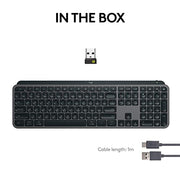 Logitech MX Keys S Wireless Keyboard, Low-Profile Ergonomic Design, Multi-Device Bluetooth, USB-C Rechargeable, Smart Backlighting, Graphite, 920-011558