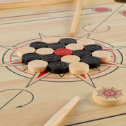 Trademark Global 461217MVQ Rockin Rollers Carrom Board Game Set, 26 in Square Pinewood Board with Coins, Striker, and Cue Sticks, Eastern-Inspired Design
